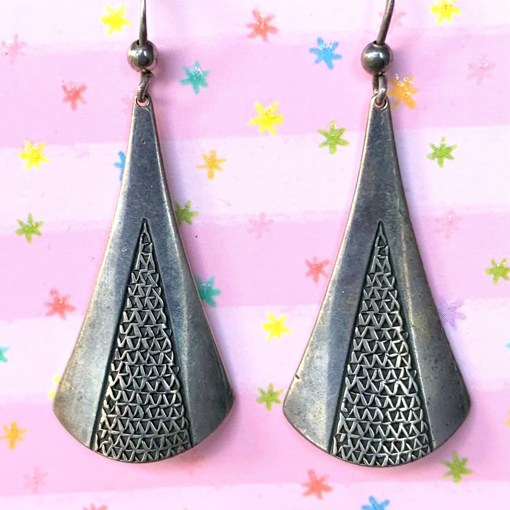 Carolyn Pollack vintage textured sterling earrings